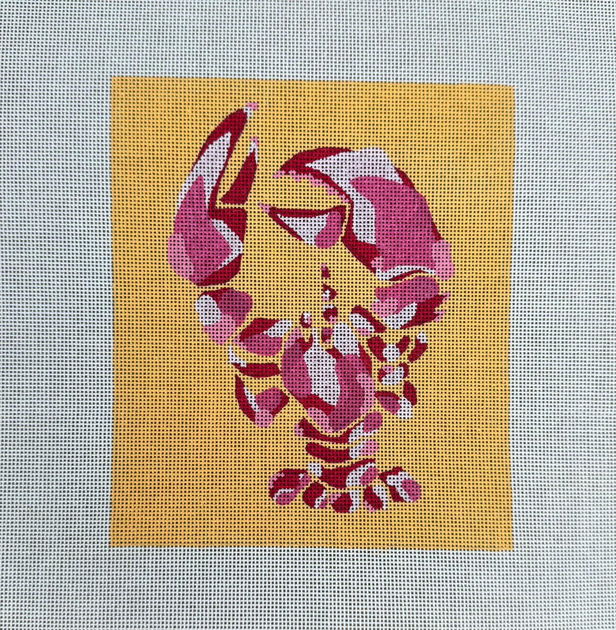 Pink Lobster on Orange